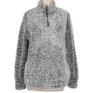 WEATHERPROOF Sherpa Fleece Quarter Zip, Women’s M, Dolphin Gray